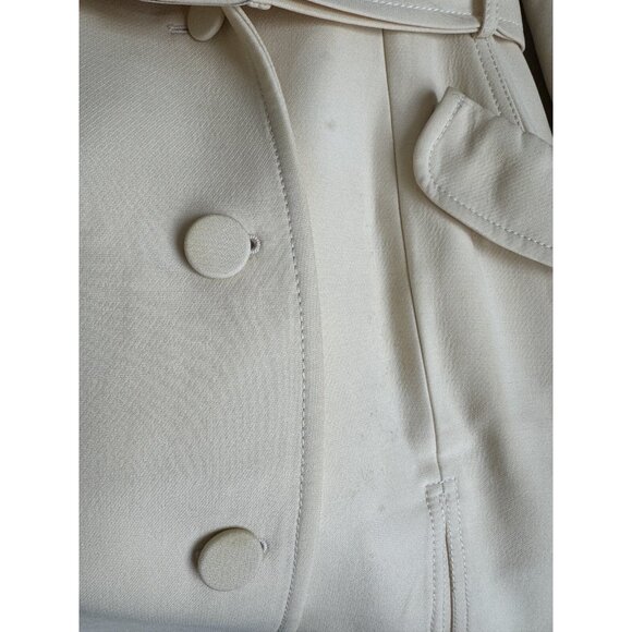 SOLD Auth Vintage Christian Dior Yellow Silk Belted Structured Coat Size XS - Picture 9 of 16